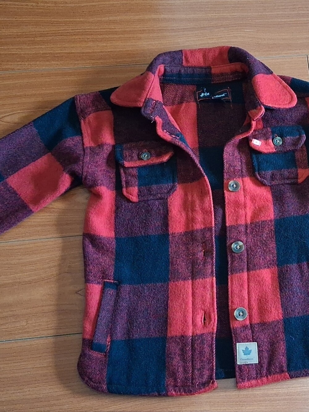 Kids Unisex Plaid Button-Up Shirt Jacket - 5T